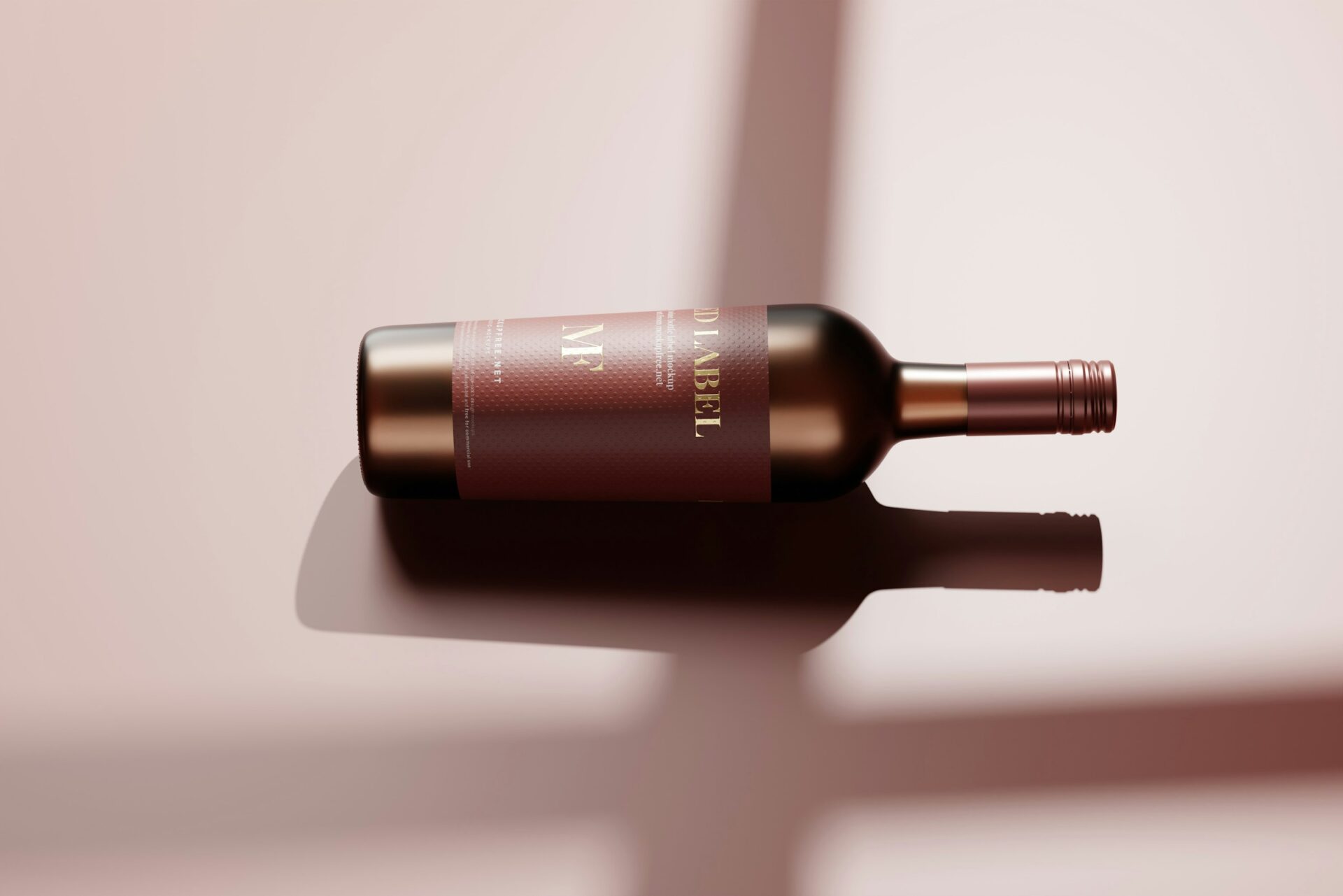 red label wine bottle
